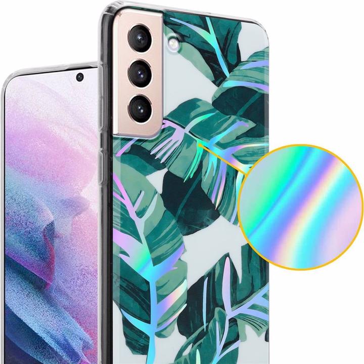 Produktbild Cadorabo IMD TPU Bunte Blumen & Blätter Cover (Samsung Galaxy S21+)