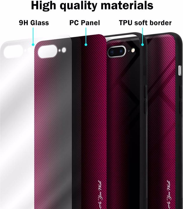 Produktbild Cadorabo TPU Gestreiftes Glas Cover (Apple iPhone 7 Plus, Apple iPhone 7s Plus)