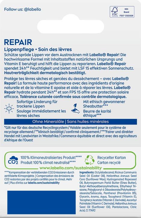 Produktbild Labello Repair Stick 4.8 g (Pflegestift)