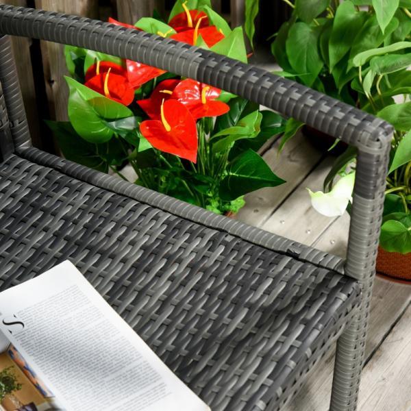 Produktbild Outsunny Gartenbank Rattanoptik mit Stahlrahmen
