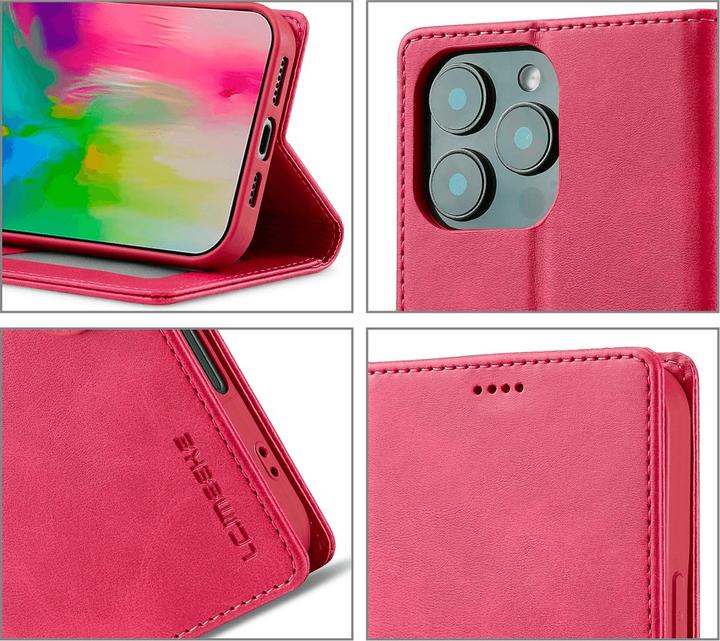 Actual product image LC.Imeeke iPhone 16 Pro - leather case cover (Apple iPhone 16 Pro)