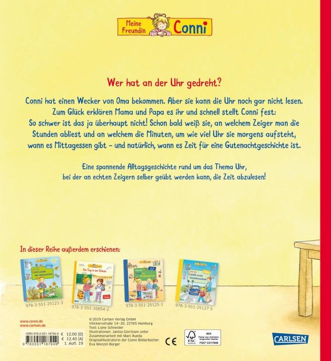 Immagine prodotto Conni-Bilderbücher: Conni lernt die Uhrzeit (Tedesco, Sarto Liane, 2019)