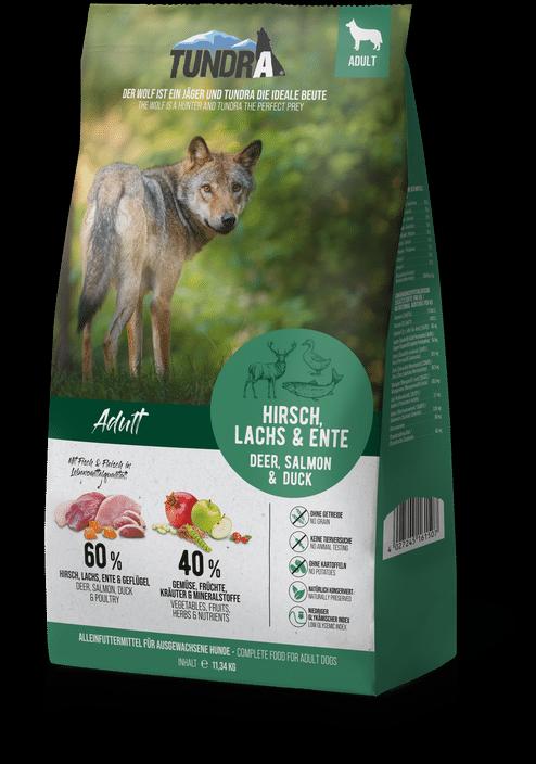Tundra Dog Hirsch, Lachs & Ente (Senior, Adult, 1 Stk., 3180 g)