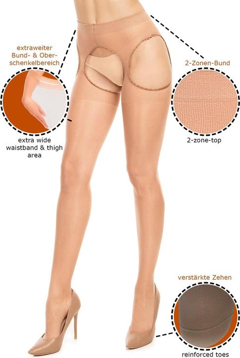 Actual product image Glamory Plaisir Ouvert 20 tights, colour black, size 56-58 (20 DEN, 56 - 58)