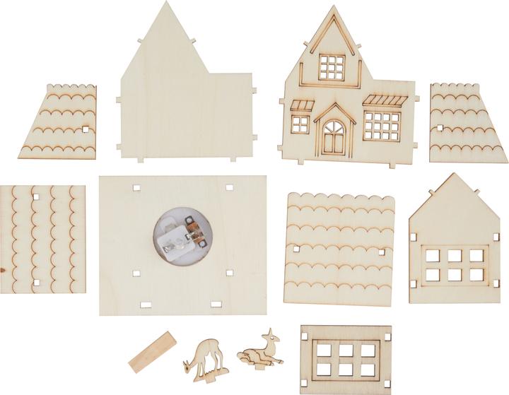 Image du produit VBS Kit de construction en bois "Maison avec chevreuils" incl. LED