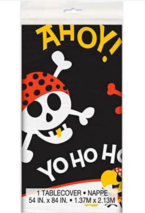 Actual product image Unique Party Plastic Pirate Tablecloth (213.36 x 137.16 cm)
