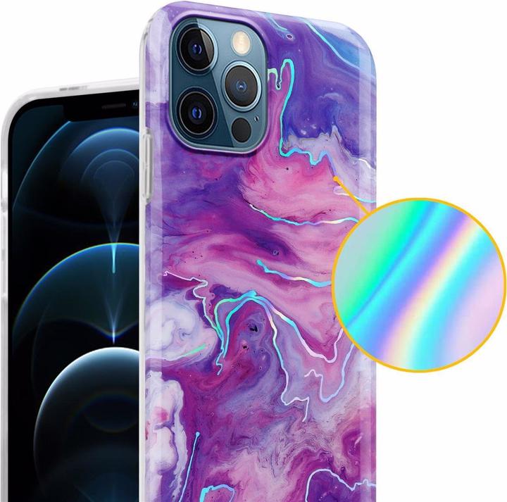 Productafbeelding Cadorabo IMD TPU kleurrijke marmeren hoes (Apple iPhone 12 Pro Max)