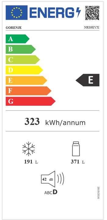 Energie-Label Gorenje Nrs9evx (562 l)