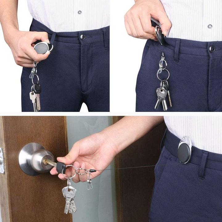 Immagine prodotto Werkstein Anti-Lost Key-Bak Schlüsselanhänger mit Gürtelclip + Kartenhalter 3er Set