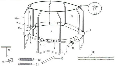 Actual product image Jumpking Spare parts Oval Pod 213x305cm