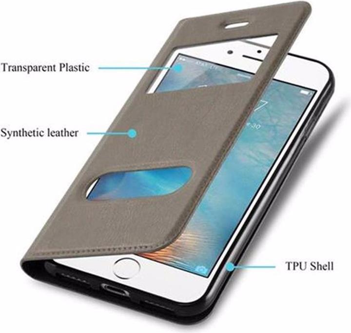 Actual product image Cadorabo Book with View double window cover (Apple iPhone SE (2nd Gen), Apple iPhone 7)
