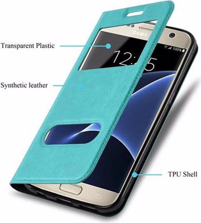 Produktbild Cadorabo Book mit View Doppelfenster Cover (Samsung Galaxy S7)