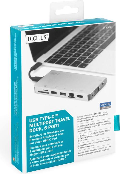 Immagine prodotto Digitus DA-70866 (USB-C, 8 Porti)