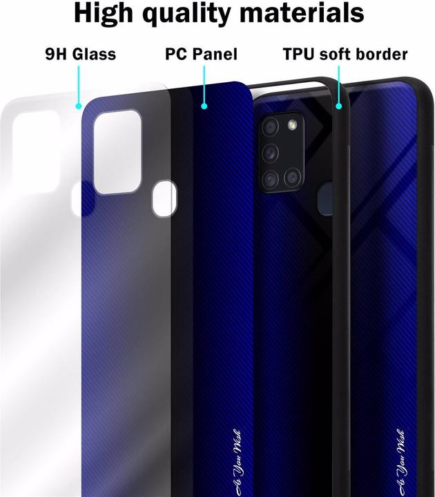 Produktbild Cadorabo TPU Gestreiftes Glas Cover (Samsung Galaxy A21s)