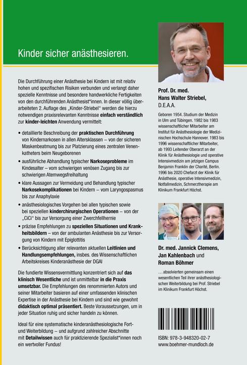 Immagine prodotto Anestesia nei bambini (Tedesco, Hans Walter Striebel, Jan Kahlenbach, Roman Böhmer, Jannick Clemens)