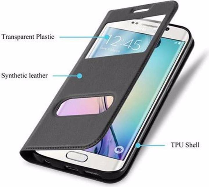 Produktbild Cadorabo Book mit View Doppelfenster Cover (Samsung Galaxy S6 Edge)