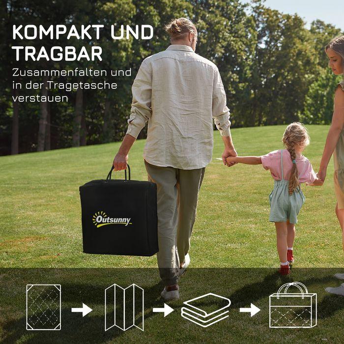 Produktbild Swisshandel24 Outdoor-Teppich Wasserabweisender Kunststoffteppich, Wendbar, für Camping & Terrasse, Schwarz+Grau