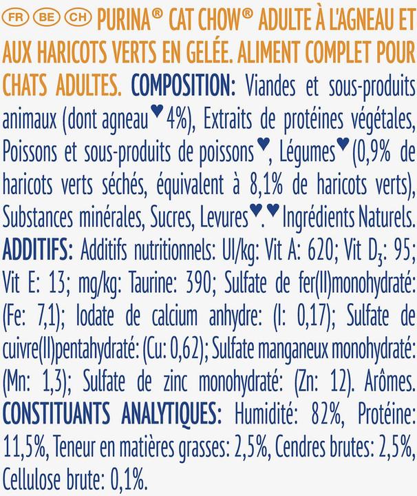 Produktbild Purina Cat Chow Lamm Grüne Bohnen - Nassfutter für Katzen - 10x85 g (Senior, 10 Stk., 850 g)