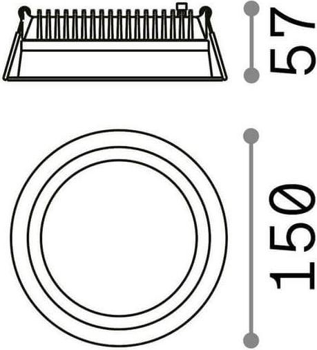 Actual product image Ideal lux DEEP LED recessed light 20W ⌀150mm white warm white 249032 (2750 lm)