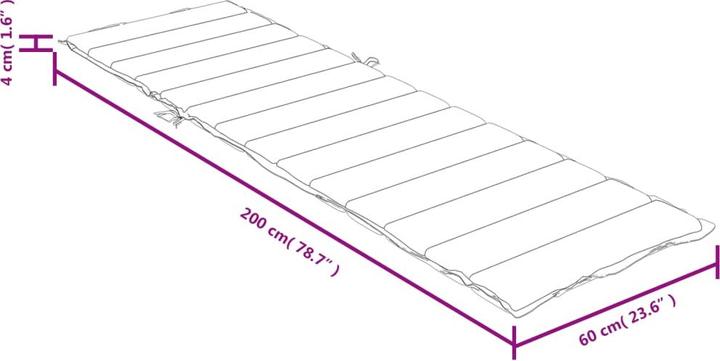 Actual product image VidaXL Sun lounger cushion fabric (200 x 60 x 4 cm)