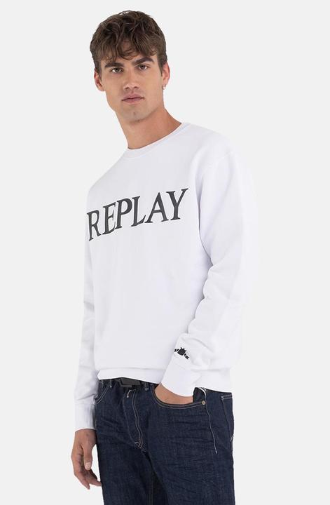 Actual product image Replay Regular-fit sweatshirt with round neckline and logo print in French terry (XL)