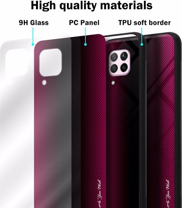 Productafbeelding Cadorabo TPU gestreepte glasplaat (Huawei Nova 7i, Huawei P40 Lite)