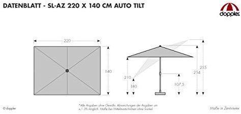 Produktbild Doppler Aluminium Sonnenschirm SL-AZ 220x140