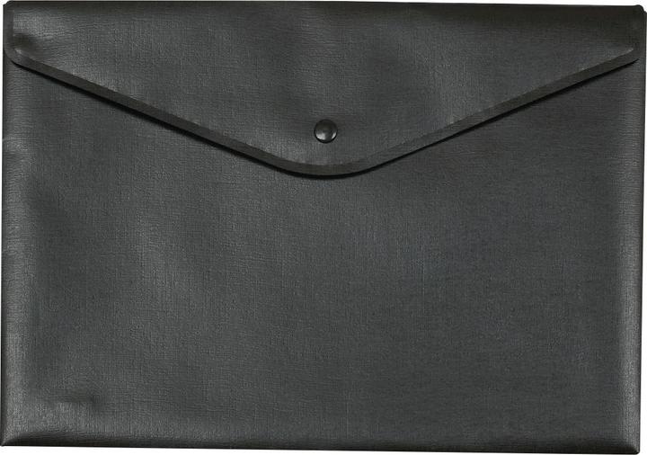 Produktbild Foldersys Sichttasche, DIN A4, opak, schwarzer Druckknopf, geprägte Folie, 10 Stück, schwarz (A4, 10 x)