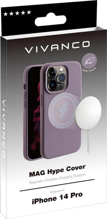 Produktbild Vivanco Mag Hype mobile phone case (6.1") Cover Purple (Apple iPhone 14 Pro)