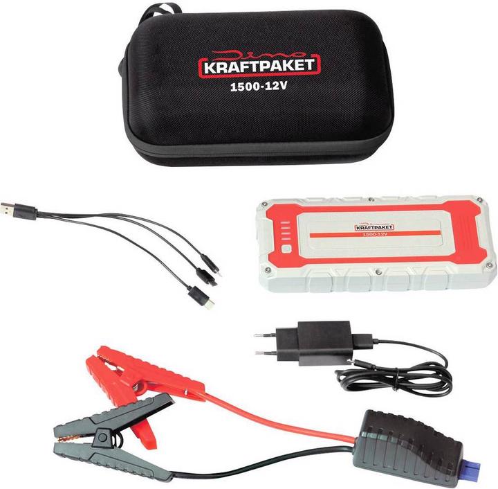 Dino Schnellstartsystem, Starthilfekabel 12V 1500A 62.9Wh 136150 Starthilfestrom (12 V)= (1500 A, 4250 mAh)