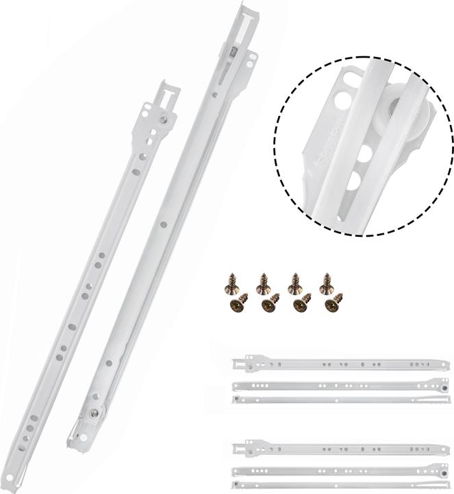 Image du produit Helpmate Rollschubführung 400 mm, Teilauszug, 2 Paar
