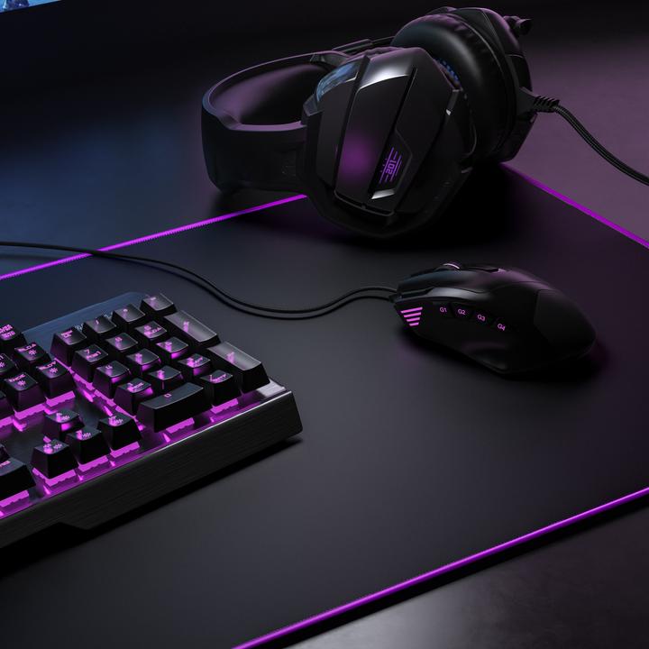 Produktbild CSL Gaming Mauspad, XXL Speed Gaming Mausmatte, Mousepad Extragrosse Fläche von 900 x 400mm, Symbol lila (XXL)