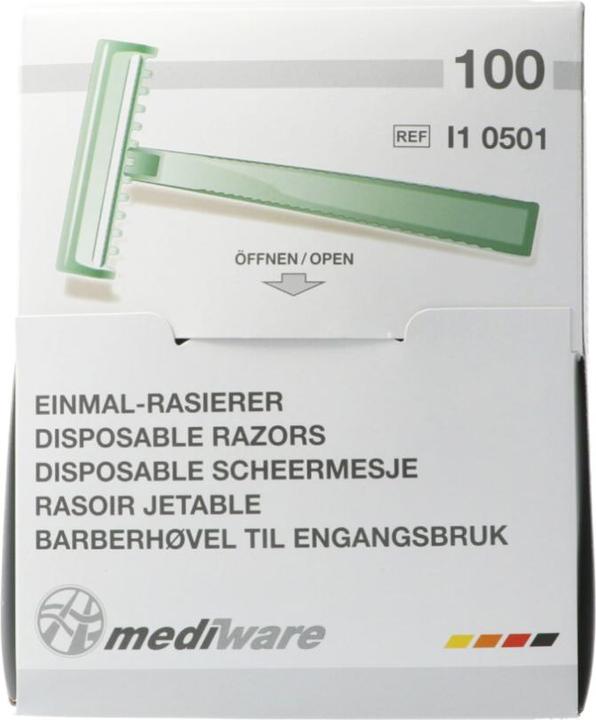 Actual product image Mediware Disposable razor with blade guard non-sterile green
