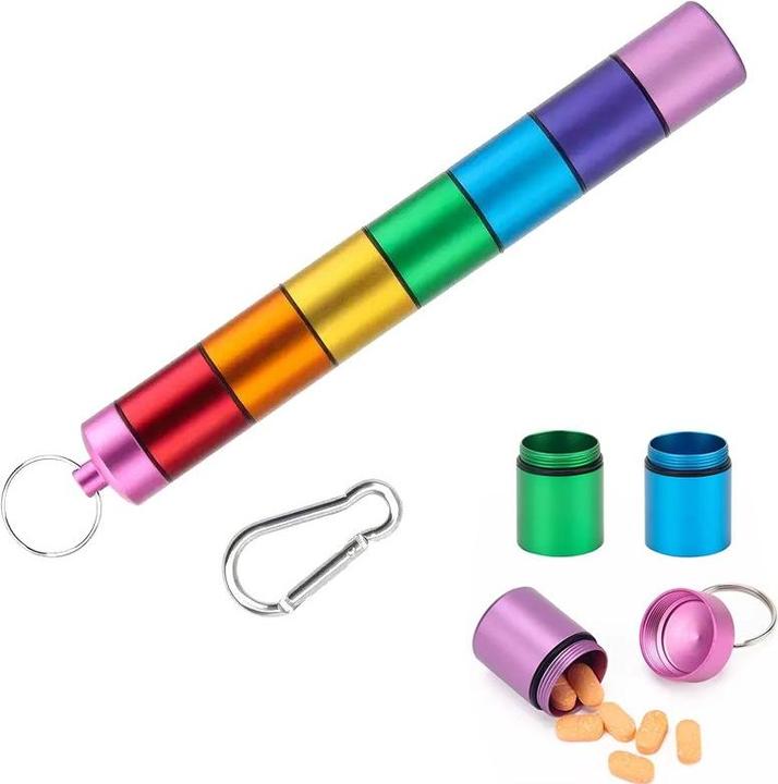 Cbx Tragbare 7 Tage Pillendose mit Schlüsselanhänger und Karabiner