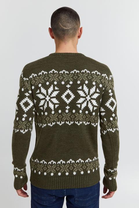 Image du produit Solid Norwig Pull En Grosse Maille Pull-Over Tricot Pour Homme Avec Encolure Rond (L)