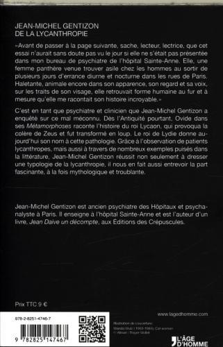 Produktbild De la lycanthropie (Französisch, Gentizon Jean-Michel, 2019)
