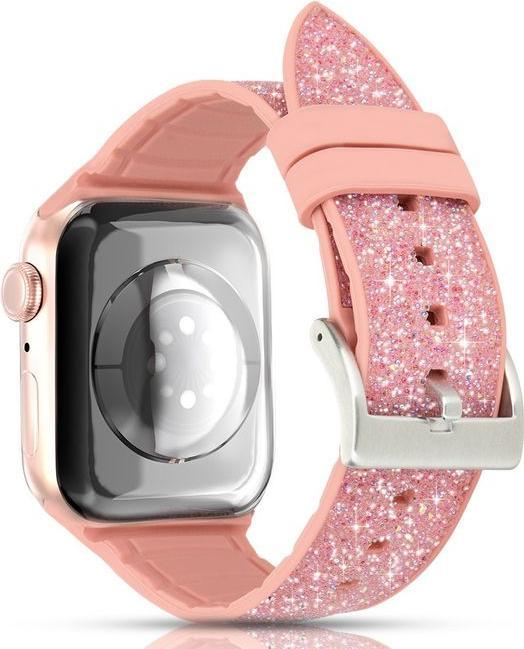 Immagine prodotto Kingxbar Serie di cinturini glitterati (38 mm, 40 mm, Silicone, Apple Watch Series 1, Apple Watch Series 2, Apple Watch Series 3, Apple Watch Serie 4, Apple Watch Serie 5, Apple Watch Serie 6, Apple Watch SE)