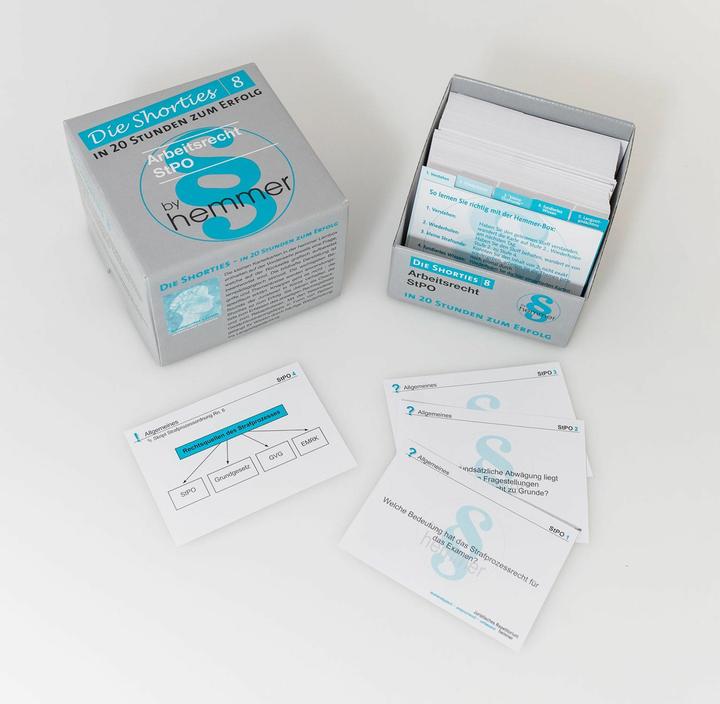 Produktbild Shorties Box 8: Arbeitsrecht, Strafprozessordnung (StPO) (Deutsch, Hemmer, Achim, Karl-Edmund/Wüst, 2025)