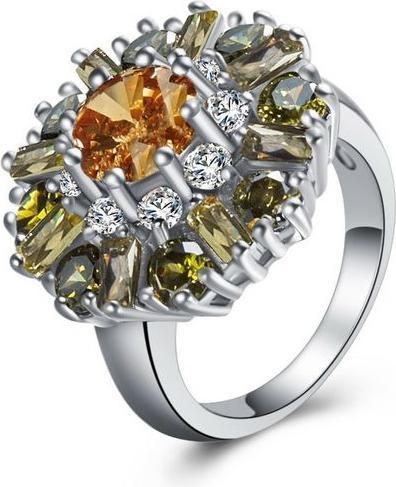 Produktbild Hermex versilberter Ring mit Topas Zirkonia Peridot, Morganit - Gr. 55 / Size 8 (55)