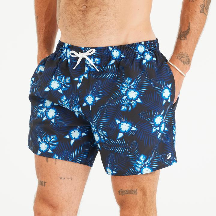 Olaian Men’s Swim Shorts Surf 100 15" Short - Hibiscus Black (XXL)