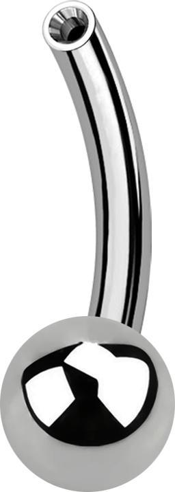 Produktbild Star Piercing Micro Threadless Bananen-Stab silber mit Kugel (ohne Messing, Titan G23)