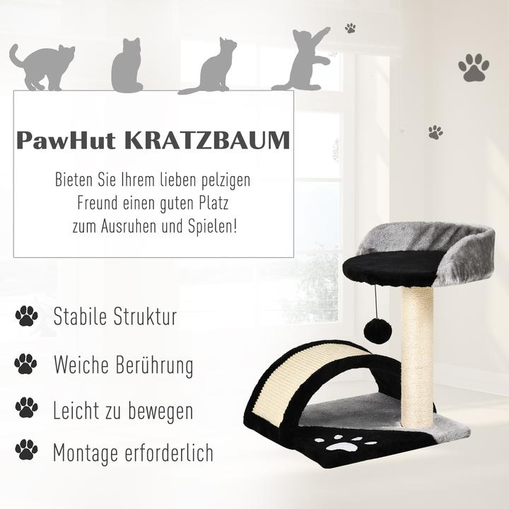 Image du produit PawHut Arbre à chat en peluche (44 cm, Noir)