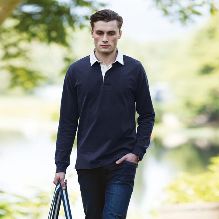 Produktbild Front Row Premium Longsleeve Rugbyshirt Polohemd Langärmlig (L)