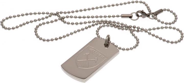 Produktbild West Ham United FC Gravur Dog Tag und Kette (100% Edelstahl)
