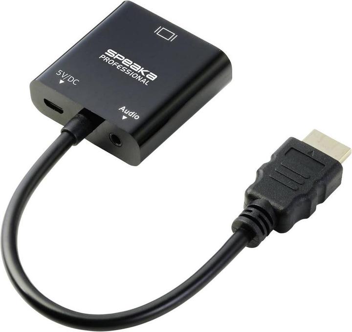 Produktbild SpeaKa Professional SP-10352148 HDMI Adapter(1x (VGA, HDMI, 15 cm)
