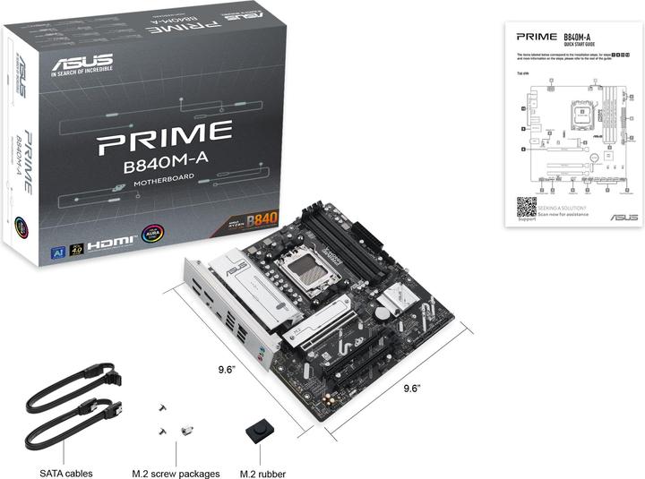 Actual product image ASUS PRIME B840M-A-CSM (AM5, AMD B840, mATX)