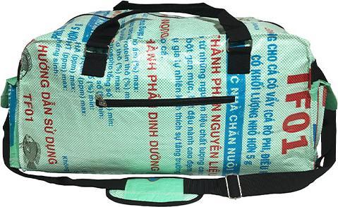 Produktbild Bekos Upcycling - Extra grosse Sporttasche aus recycelten Fischfuttersäcke light green (80 l)