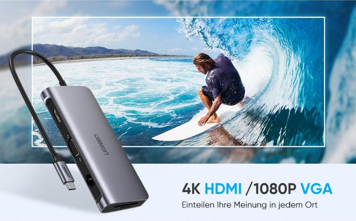 Produktbild Ugreen 9 in 1 Hub (USB-C, 9 Ports)