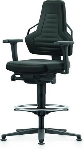 Bimos ESD task swivel chair, fabric, with glides and foot ring, high