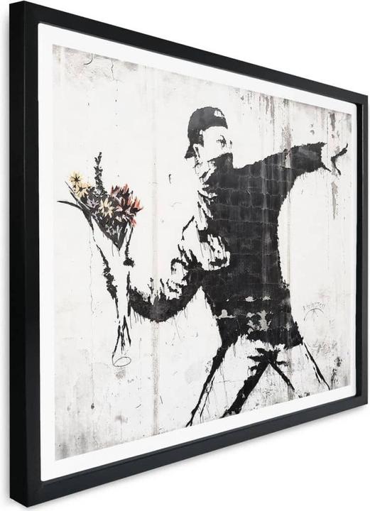 Actual product image Trenddeko Poster Banksy - The flower thrower 60 x 50 cm, paper (60 x 50 cm)
